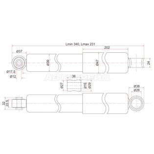 Амортизатор задн TOYOTA DYNA 150/TOYOACE 01- лев=RH SAT