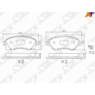 Колодки тормозные перед OPEL CORSA C 00-06/MERIVA A 03-10 SAT