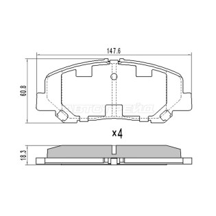 Колодки тормозные перед TOYOTA ALPHARD #NH2# 08-12 SAT