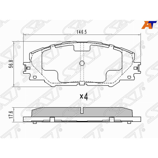 Колодки тормозные перед TOYOTA RAV4 05- SAT