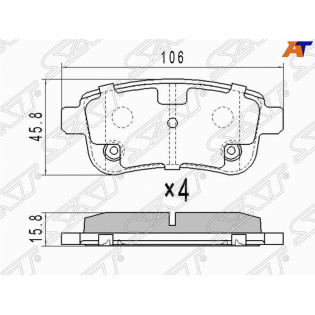 Колодки тормозные зад RENAULT MEGAN 08-/FLUENCE  10-/SCENIC 09- SAT