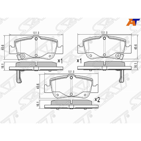 Колодки тормозные зад TOYOTA COROLLA 06- SAT