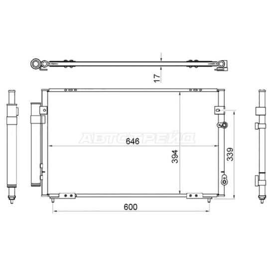 Радиатор кондиционера Lexus GS300 97-04 / GS400 97-99 / GS430 00-04 / Toyota Aristo 97-04 SAT