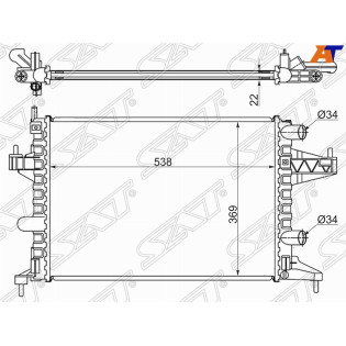 Радиатор OPEL CORSA C 1.0/1.2/1.4 MT 00-07/OPEL COMBO 1.2/1.4 00- SAT