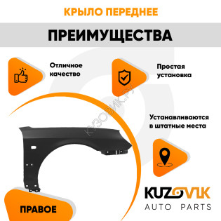 Крыло переднее правое Hyundai Sonata EF Тагаз (2001-2012) KUZOVIK