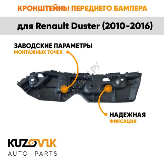 Кронштейны переднего бампера Renault Duster (2010-2016) (2 шт) комплект KUZOVIK