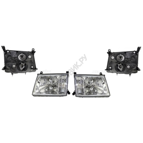Фары Тойота Лэнд Крузер Toyota LandCruiser 100 (1998-2007) комплект 2 штуки левая и правая TYC высокое качество